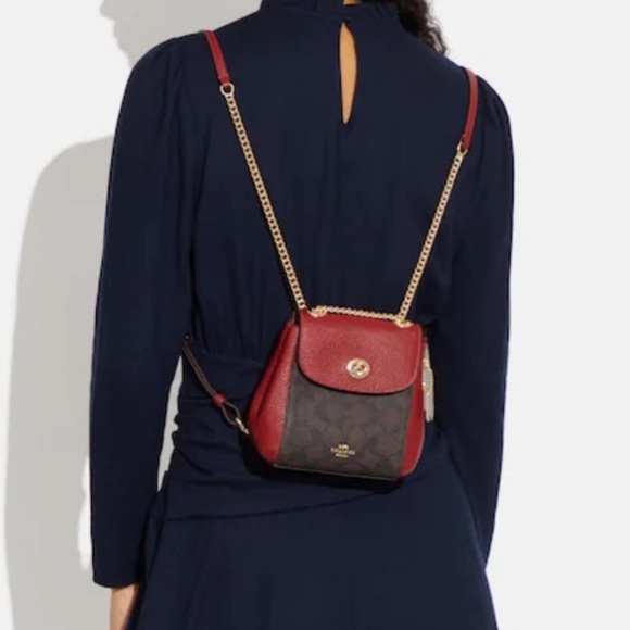 Coach Convertible Mini Backpack In Signature Canvas - Picture 2 of 8